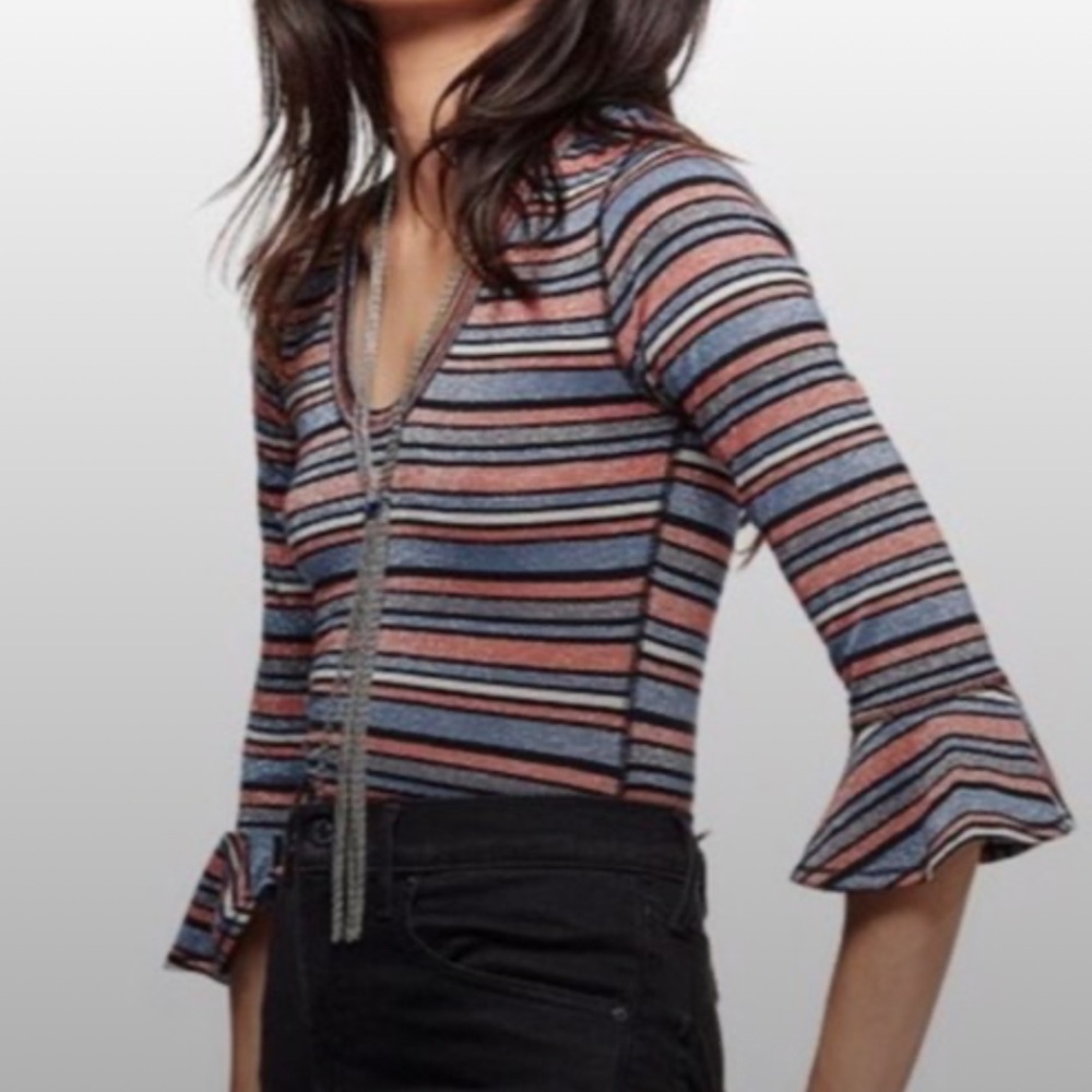 Free People Multicolor Striped Top